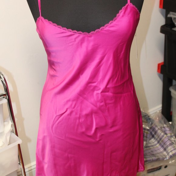 Wild Fable Vibrant Pink Lace Trim Slip Dress Large NWT Barbie 3/$25 - Picture 1 of 7